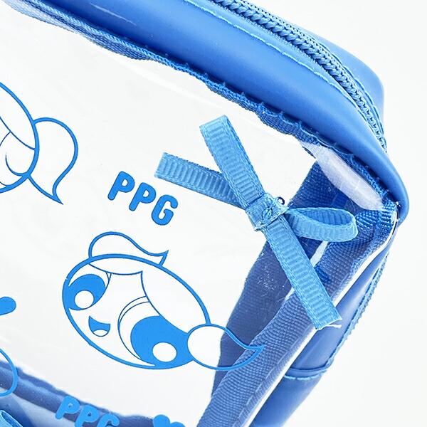 パワーパフガールズ バブルス リボンスクエアポーチ (ブルー) 商品画像2：キャラグッズPERFECT WORLD TOKYO