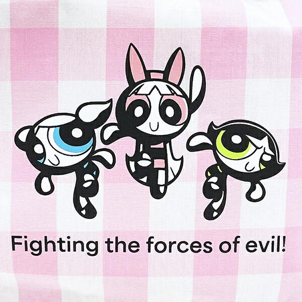 パワーパフガールズ ギンガムチェックポーチ ピンク パワパフ 商品画像2:キャラグッズPERFECT WORLD TOKYO