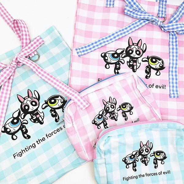 パワーパフガールズ ギンガムチェックポーチ ピンク パワパフ 商品画像7:キャラグッズPERFECT WORLD TOKYO