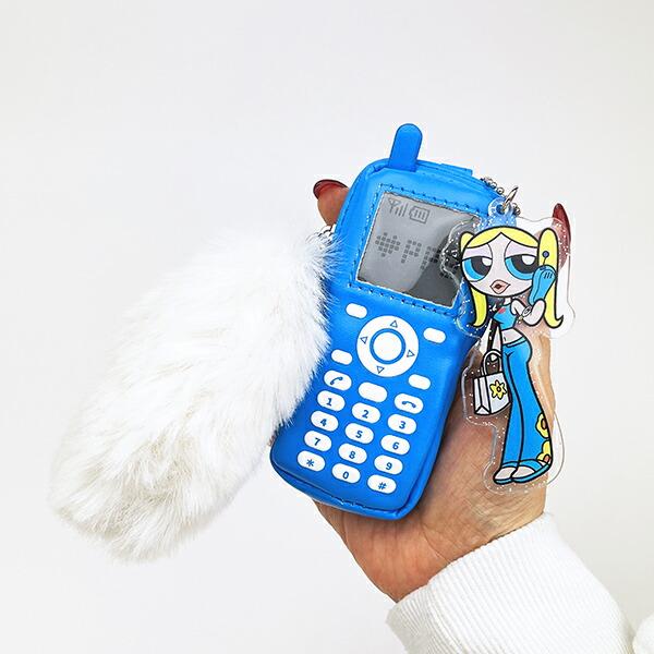 パワーパフガールズ バブルス ケイタイモチーフポーチ (ブルー) パワパフ 商品画像5：キャラグッズPERFECT WORLD TOKYO