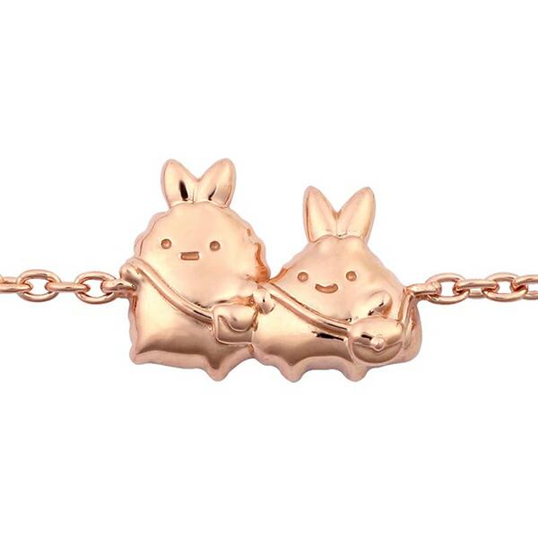 すみっコぐらし えびふらいのしっぽ＆あじふらいのしっぽ ブレスレット ピンクゴールド アクセサリー すみっこ 日本製 商品画像2：キャラグッズPERFECT WORLD TOKYO