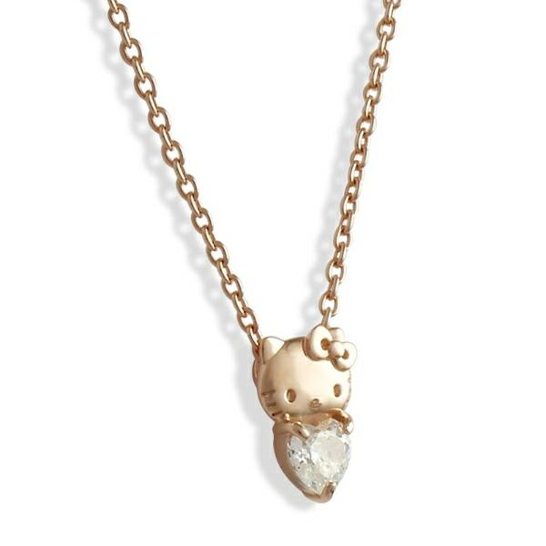 サンリオ ハローキティ シンプルハートネックレス ピンクゴールド アクセサリー 日本製 Sanrio 商品画像2：キャラグッズPERFECT WORLD TOKYO