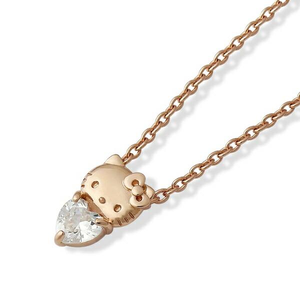 サンリオ ハローキティ シンプルハートネックレス ピンクゴールド アクセサリー 日本製 Sanrio 商品画像3：キャラグッズPERFECT WORLD TOKYO