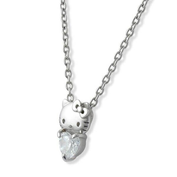 サンリオ ハローキティ シンプルハートネックレス シルバー アクセサリー 日本製 Sanrio 商品画像2：キャラグッズPERFECT WORLD TOKYO
