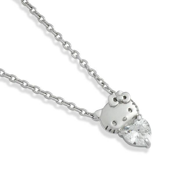 サンリオ ハローキティ シンプルハートネックレス シルバー アクセサリー 日本製 Sanrio 商品画像3：キャラグッズPERFECT WORLD TOKYO