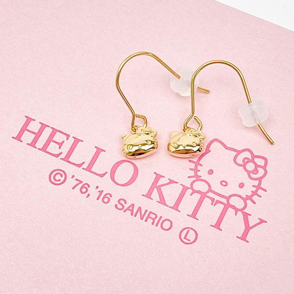 サンリオ ハローキティ アレルギーフリーフックピアス イエローゴールド アクセサリー 日本製 Sanrio 商品画像2：キャラグッズPERFECT WORLD TOKYO