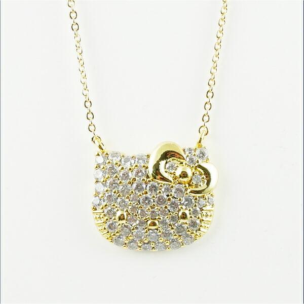 サンリオ ハローキティ ジュエリー パヴェフェイスペンダント ネックレス アクセサリー ゴールド sanrio 商品画像2：キャラグッズPERFECT WORLD TOKYO