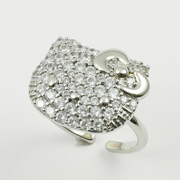 サンリオ ハローキティ ジュエリー パヴェフェイスリング アクセサリー シル･･･