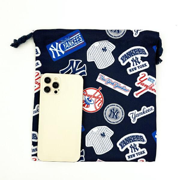 MLB(メジャーリーグ) ヤンキース 巾着(S) (総柄) キッズ スクール 野球 商品画像3：キャラグッズPERFECT WORLD TOKYO