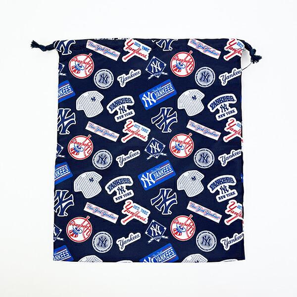 MLB(メジャーリーグ) ヤンキース 巾着(L) (総柄) キッズ スクール 野球