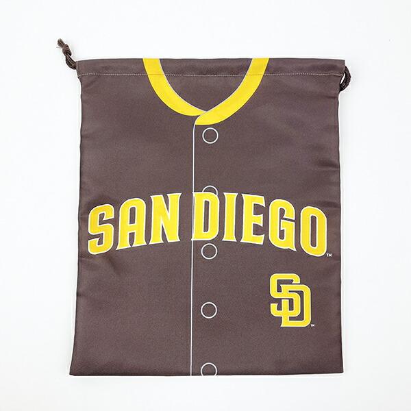 MLB(メジャーリーグ) パドレス 巾着(L) (ユニフォーム柄) キッズ スクール 野･･･