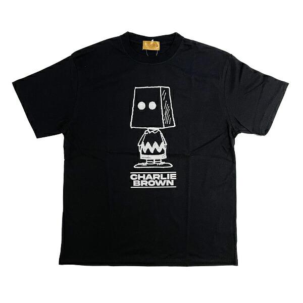 スヌーピー チャーリーブラウン Tシャツ(L) ブラック アパレル 日本製 SNOOPY