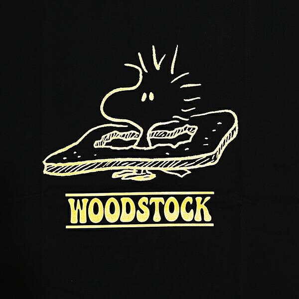 スヌーピー ウッドストック Tシャツ(M) ブラック アパレル 日本製 SNOOPY 商品画像2：キャラグッズPERFECT WORLD TOKYO