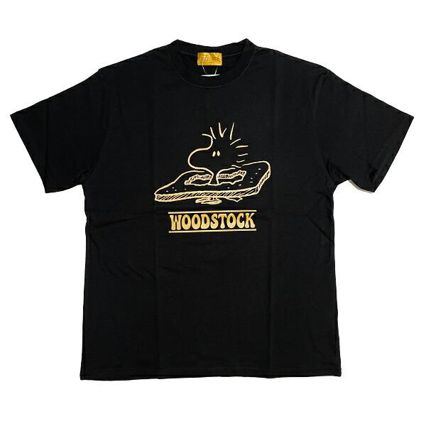 スヌーピー ウッドストック Tシャツ(M) ブラック アパレル 日本製 SNOOPY