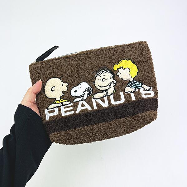 スヌーピー PEANUTS さがらポーチ ブラウン SNOOPY 商品画像5：キャラグッズPERFECT WORLD TOKYO