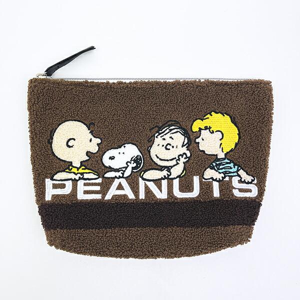 スヌーピー PEANUTS さがらポーチ ブラウン SNOOPY