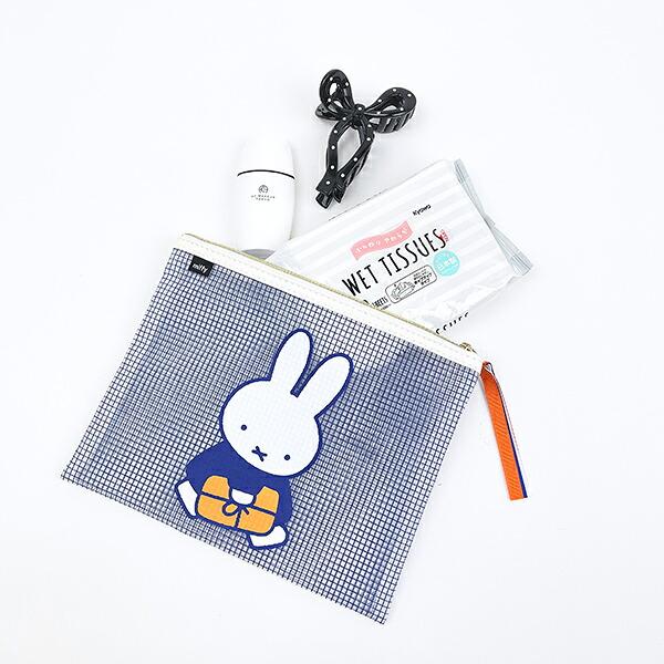 ミッフィー miffy フラットメッシュポーチ (ブルー) 商品画像3：キャラグッズPERFECT WORLD TOKYO