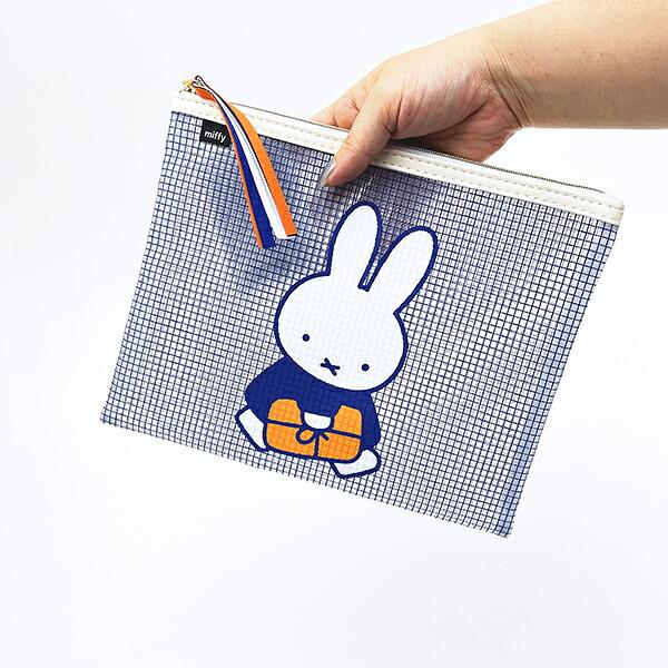 ミッフィー miffy フラットメッシュポーチ (ブルー) 商品画像4：キャラグッズPERFECT WORLD TOKYO