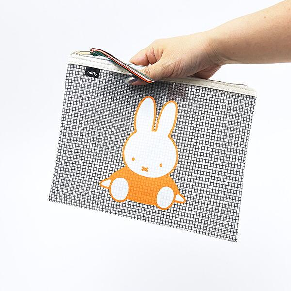 ミッフィー miffy フラットメッシュポーチ (オレンジ) 商品画像4：キャラグッズPERFECT WORLD TOKYO