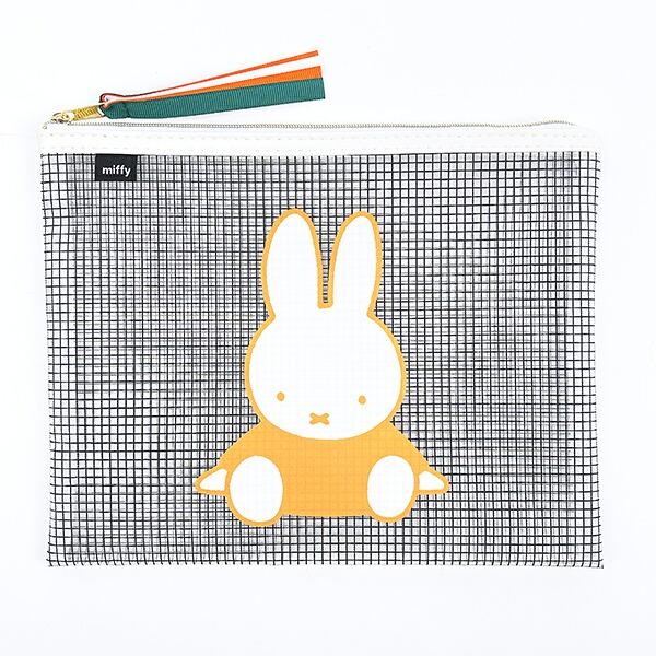 ミッフィー miffy フラットメッシュポーチ (オレンジ)