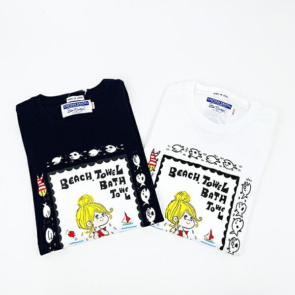 水森亜土 キャプテンサンタ コラボ Tシャツ (L) ネイビー  アパレル 商品画像6：キャラグッズPERFECT WORLD TOKYO