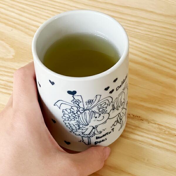 水森亜土 湯呑み(ネイビー) コップ あどちゃん 商品画像2：キャラグッズPERFECT WORLD TOKYO