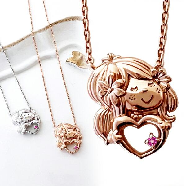 水森亜土 ジュエリー ［ピンクゴールド×ルビー］ 天然石 ネックレス