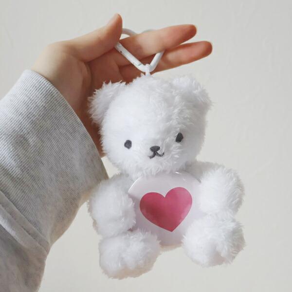 クマアンドベア ハグっと缶バッジベア ぬいぐるみ ホワイト マスコット テディベア kuma and bear 商品画像2：キャラグッズPERFECT WORLD TOKYO