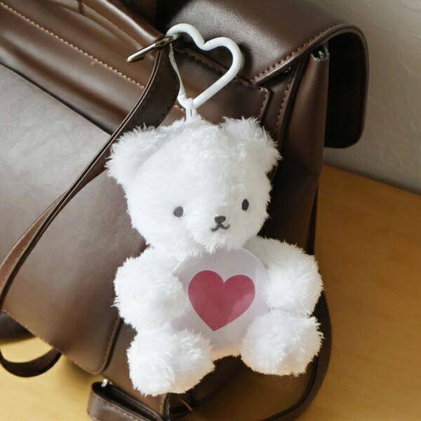 クマアンドベア ハグっと缶バッジベア ぬいぐるみ ホワイト マスコット テディベア kuma and bear 商品画像1：キャラグッズPERFECT WORLD TOKYO
