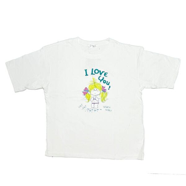 水森亜土 チェーン刺繍柄ゆったりシルエット半袖Tシャツ（LL） オフホワイト アパレル 商品画像1：キャラグッズPERFECT WORLD TOKYO