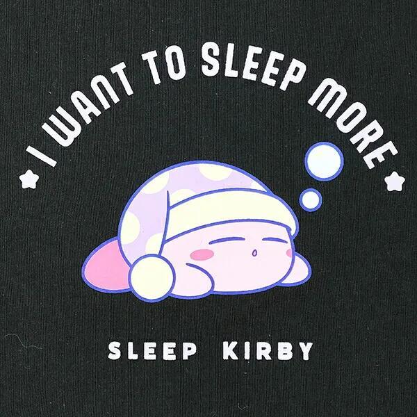 星のカービィ スリープ Tシャツ(M) ブラック アパレル 商品画像2：キャラグッズPERFECT WORLD TOKYO