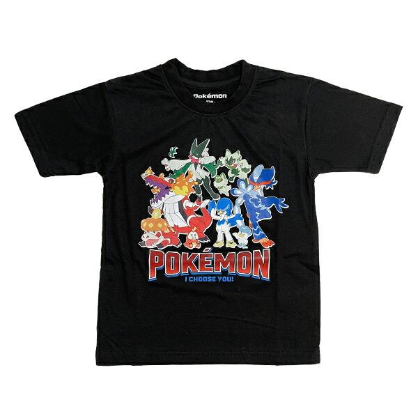ポケットモンスター Tシャツ(130cm) 御三家集合 ブラック キッズ ポケモン ア･･･