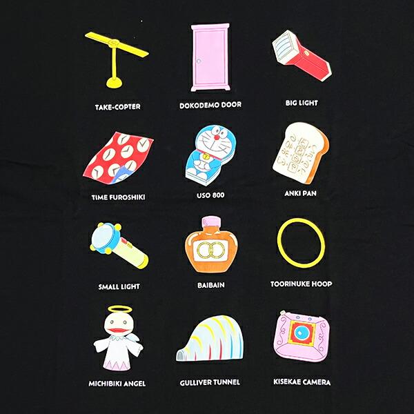 ドラえもん Tシャツ(M) ひみつ道具 ブラック アパレル 商品画像2：キャラグッズPERFECT WORLD TOKYO