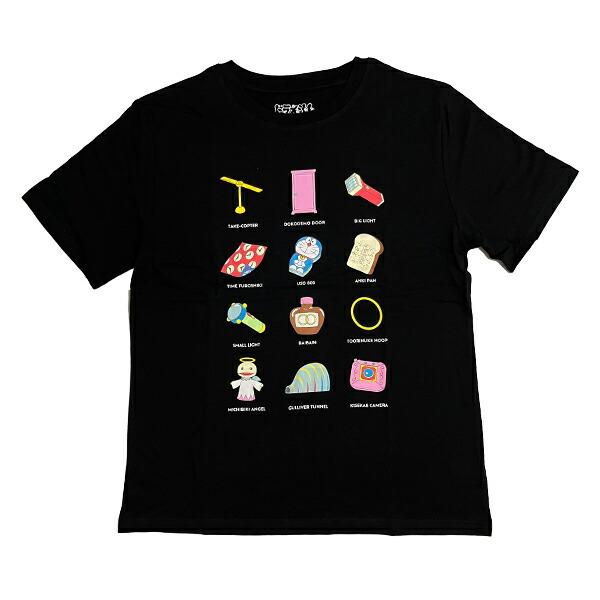 ドラえもん Tシャツ(M) ひみつ道具 ブラック アパレル