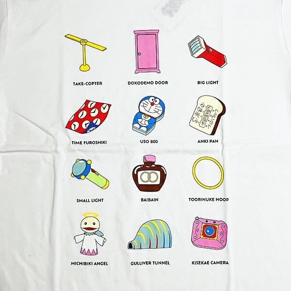ドラえもん Tシャツ(M) ひみつ道具 ホワイト アパレル 商品画像2：キャラグッズPERFECT WORLD TOKYO