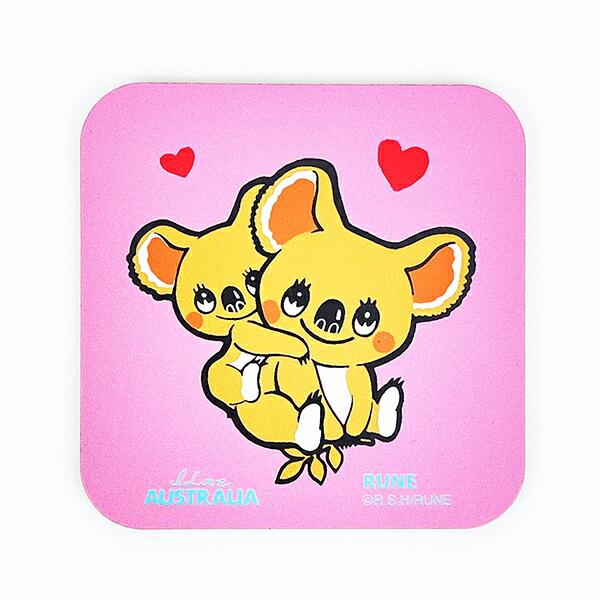 内藤ルネ KOALA コースター ピンク キッチン 日本製