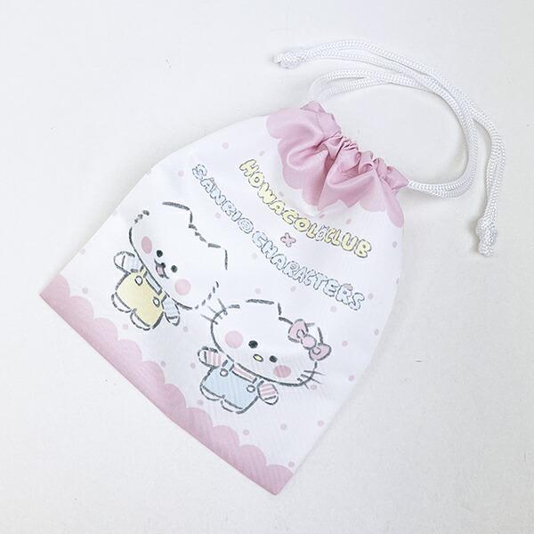 ほわころくらぶ × サンリキャラクターズ (ほわころちゃん＆ハローキティ) 巾着 Sanrio 商品画像4：キャラグッズPERFECT WORLD TOKYO