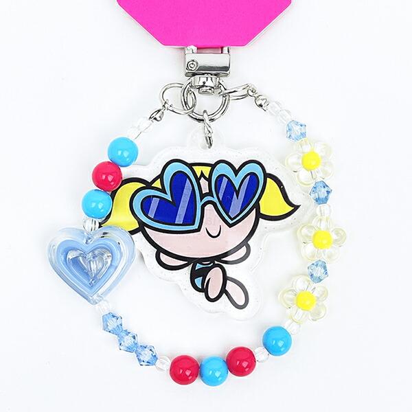 パワーパフガールズ バブルス ビーズチャーム 夏休みガールズ キーホルダー パワパフ 商品画像2：キャラグッズPERFECT WORLD TOKYO