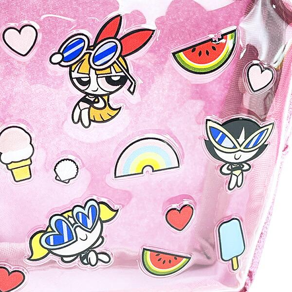 パワーパフガールズ 夏休みガールズぷくぷくポーチ (ピンク) パワパフ 商品画像2：キャラグッズPERFECT WORLD TOKYO