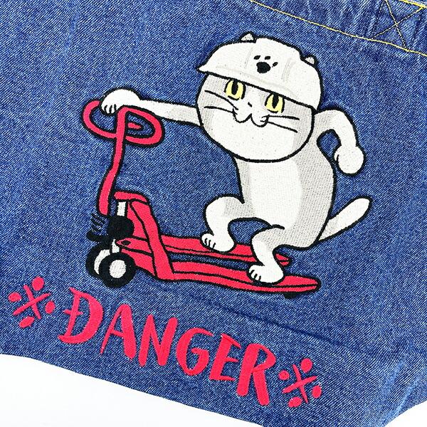 くまみね 仕事猫 デニム刺繍 B4トート ※DANGER※ バッグ 商品画像2：キャラグッズPERFECT WORLD TOKYO