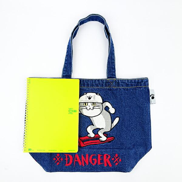 くまみね 仕事猫 デニム刺繍 B4トート ※DANGER※ バッグ 商品画像3：キャラグッズPERFECT WORLD TOKYO