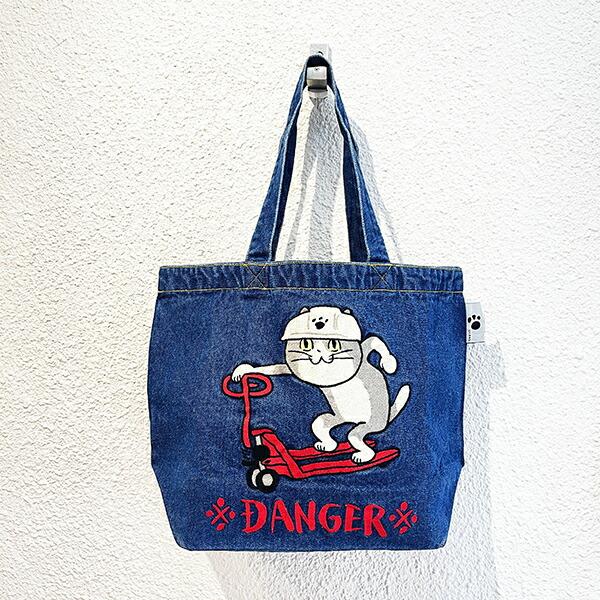 くまみね 仕事猫 デニム刺繍 B4トート ※DANGER※ バッグ 商品画像6：キャラグッズPERFECT WORLD TOKYO
