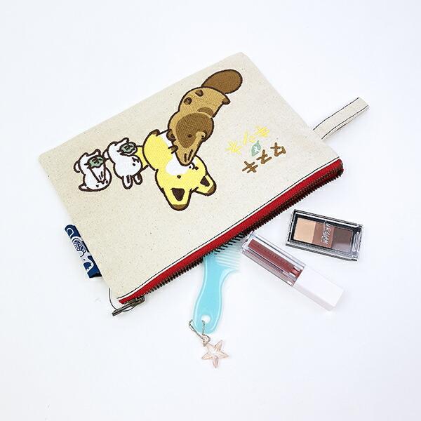 タヌキとキツネ 刺繍ポーチ 商品画像5：キャラグッズPERFECT WORLD TOKYO