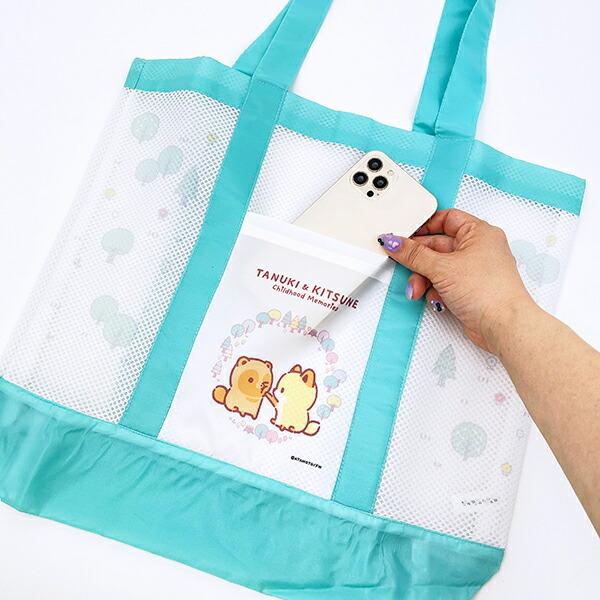 タヌキとキツネ SPAバッグ (スカイブルー) 商品画像3：キャラグッズPERFECT WORLD TOKYO