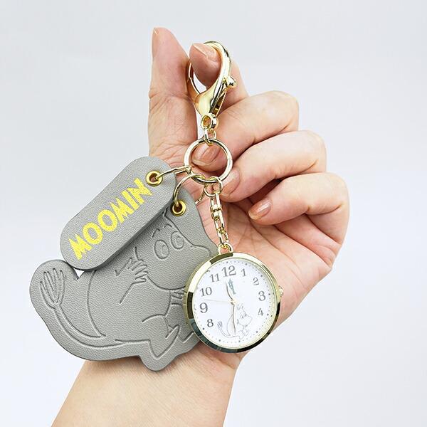 ムーミン 型押しレザーチャームキーホルダーウォッチ グレー 時計 MOOMIN 商品画像4：キャラグッズPERFECT WORLD TOKYO