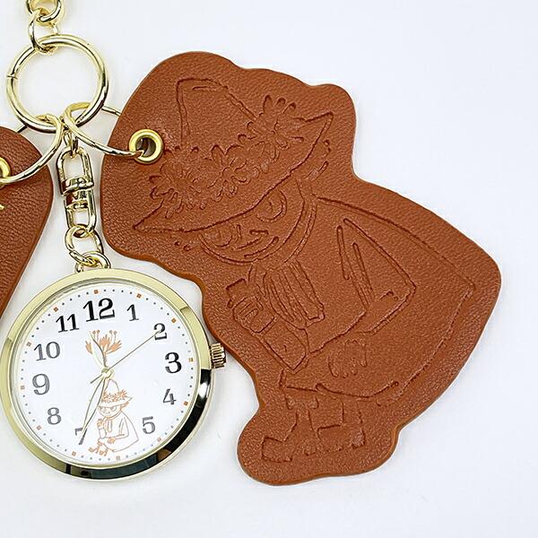 ムーミン スナフキン 型押しレザーチャームキーホルダーウォッチ ブラウン 時計 MOOMIN 商品画像3：キャラグッズPERFECT WORLD TOKYO