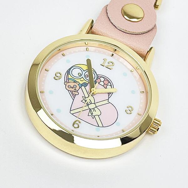 ミニオンズ レザーキーチェーンウォッチ ピンク 時計 商品画像3：キャラグッズPERFECT WORLD TOKYO