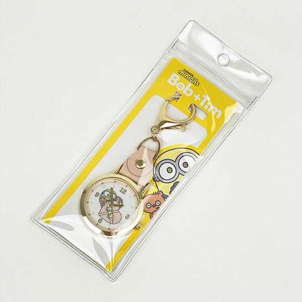 ミニオンズ レザーキーチェーンウォッチ ピンク 時計 商品画像4：キャラグッズPERFECT WORLD TOKYO