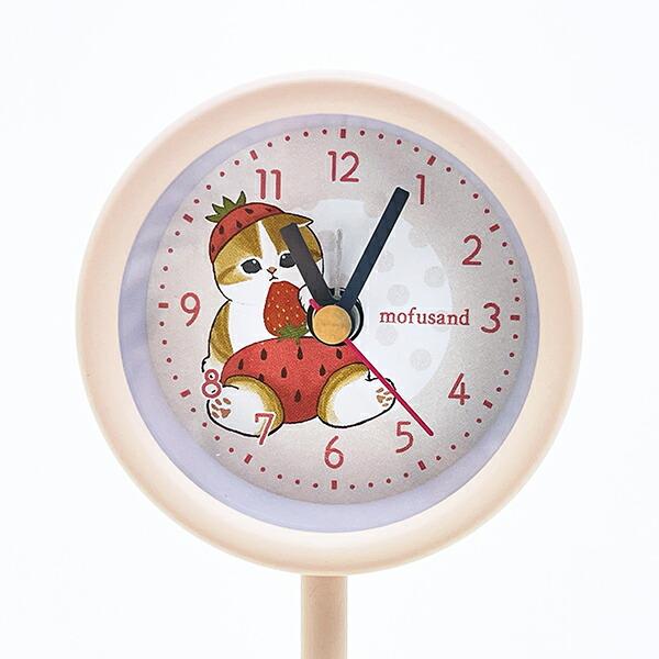 モフサンド イチゴにゃん スタンドクロック (ピンク) 置き時計 mofusand 商品画像2：キャラグッズPERFECT WORLD TOKYO