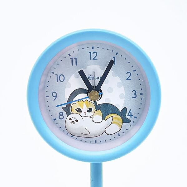 モフサンド パステルサメにゃん スタンドクロック (ブルー) 置き時計 mofusand 商品画像2：キャラグッズPERFECT WORLD TOKYO